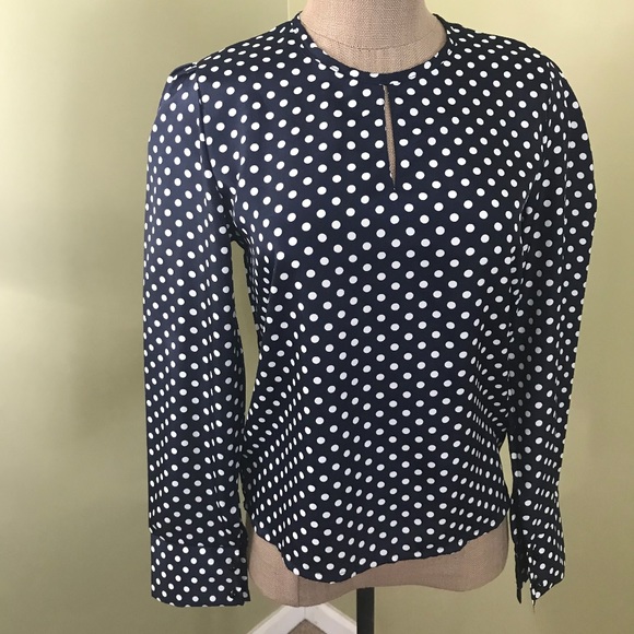 Blue with white Polka Dots Shirt - Picture 1 of 4